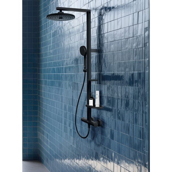 Ideal Standard Ceratherm Alu+ Silk Black Exposed Thermostatic Shower System - Image 11