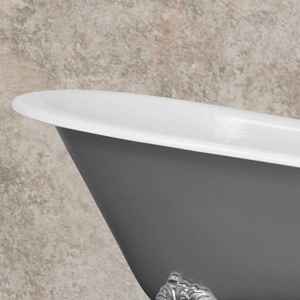 Hurlingham Marlowe Cast Iron Roll Top Slipper Bath (1720x740mm) with Feet - Image 3