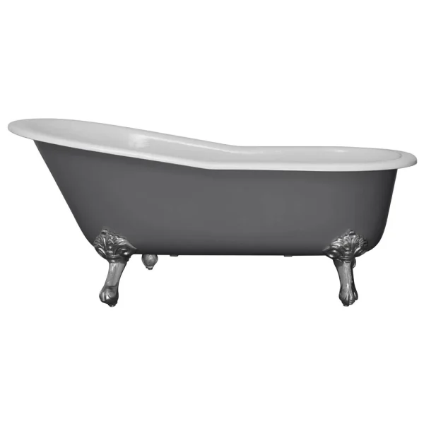 Hurlingham Marlowe Cast Iron Roll Top Slipper Bath (1720x740mm) with Feet