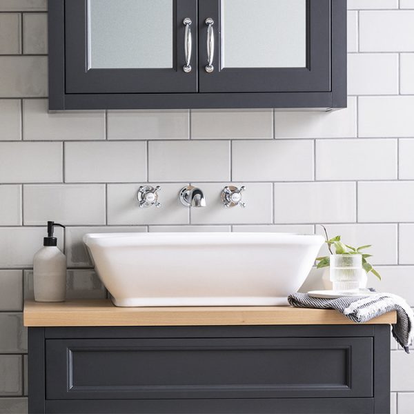Chatsworth 1928 Traditional Wall Mounted Crosshead Basin Mixer Tap - Image 5