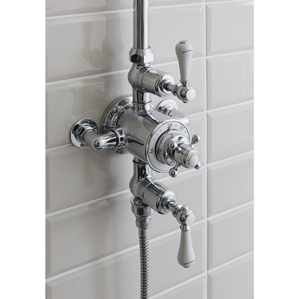 Crosswater   Belgravia Thermostatic Shower Valve with Fixed Head, Slider Rail & Handset - Image 4
