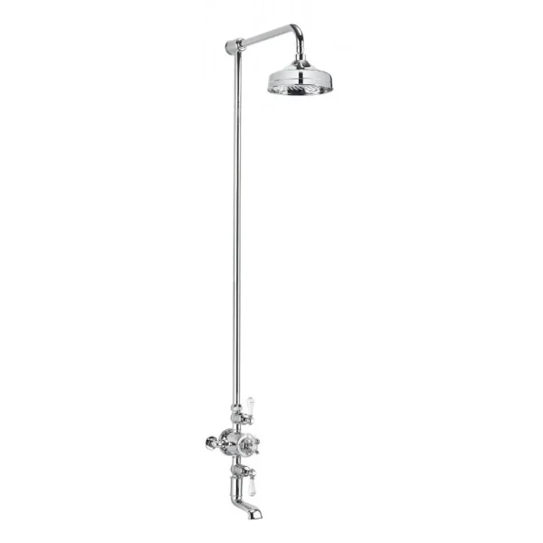 Crosswater   Belgravia Thermostatic Shower Valve with Fixed Head & Bath Spout