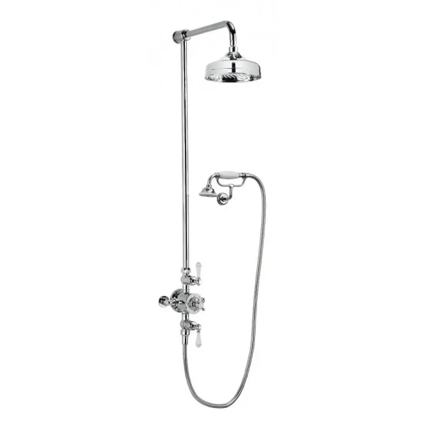 Crosswater   Belgravia Thermostatic Shower Valve with Fixed Head, Handset & Wall Cradle