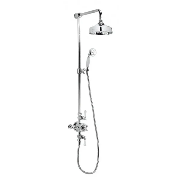 Crosswater   Belgravia Thermostatic Shower Valve with Fixed Head, Slider Rail & Handset