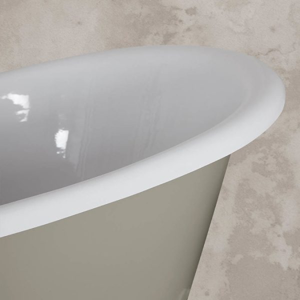 Hurlingham Tebb 0TH Cast Iron Roll Top Bath (1840x780mm) with White Feet - Image 3