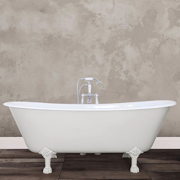 Hurlingham Prior Cast Iron Roll Top Bath (1720x680mm) with Feet - Image 5
