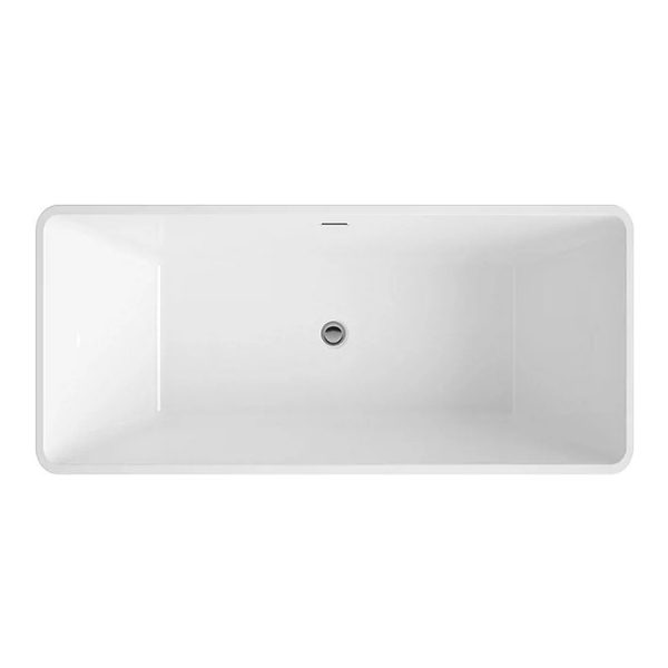 Valencia 1600 Square Modern Freestanding Bath Gloss White with Waste - Image 3