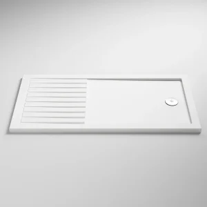 Nuie Rectangular 40mm ABS Capped Acrylic Walk In Shower Tray with Drying Area