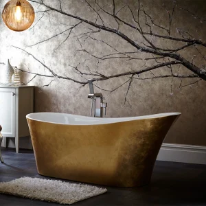 Heritage Holywell Freestanding Acrylic Bath (1710 x 745mm)   Gold Effect