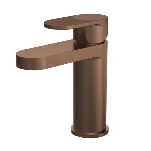 Nuie Cyprus Fluted Mono Basin Mixer Tap with Push Button Waste   Brushed Bronze