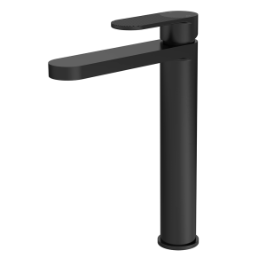 Nuie Cyprus Fluted High Rise Mono Basin Mixer Tap   Matt Black