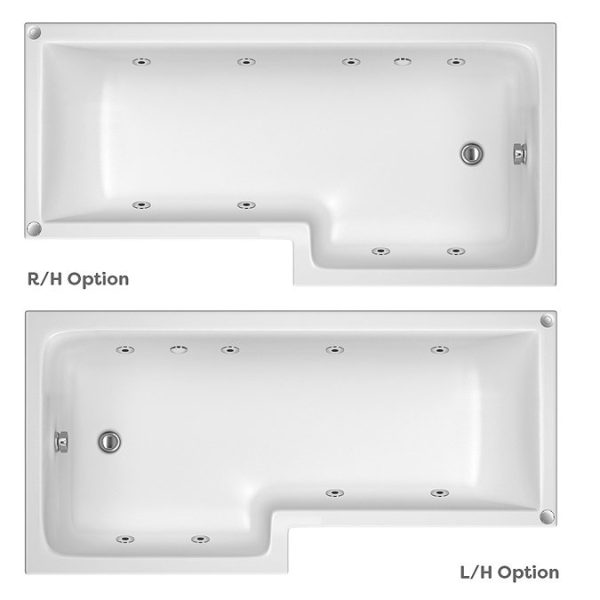 Laguna Whirlpool Spa 8 Jet L Shaped Shower Bath + Screen - Image 3