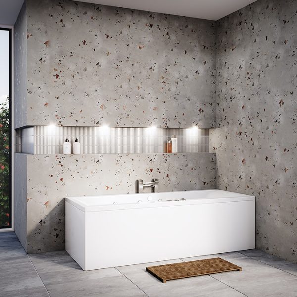 Laguna Whirlpool Spa 12 Jet Square Double Ended Bath - Image 2