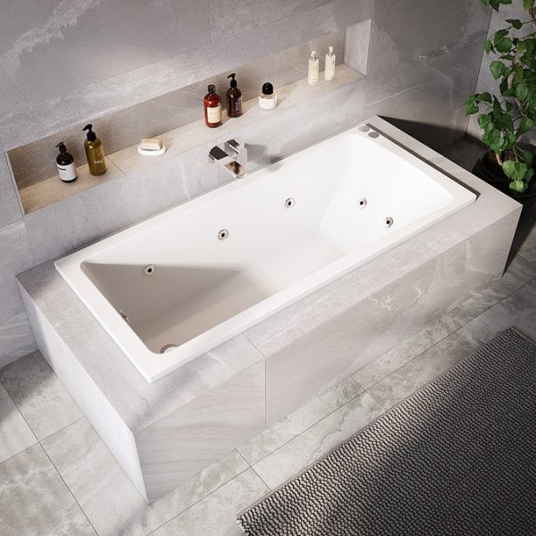 Laguna Whirlpool Spa 8 Jet Square Single Ended Bath - Image 3