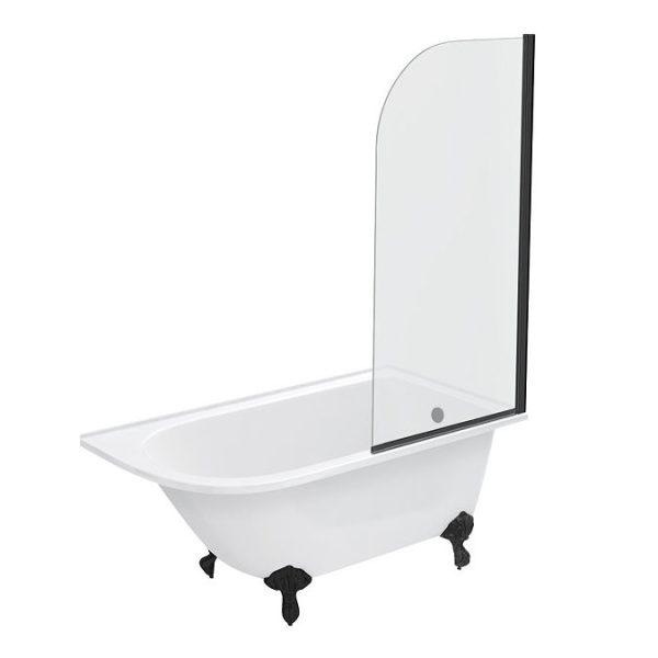 Appleby 1550 Roll Top Shower Bath with Matt Black Screen + Leg Set - Image 2
