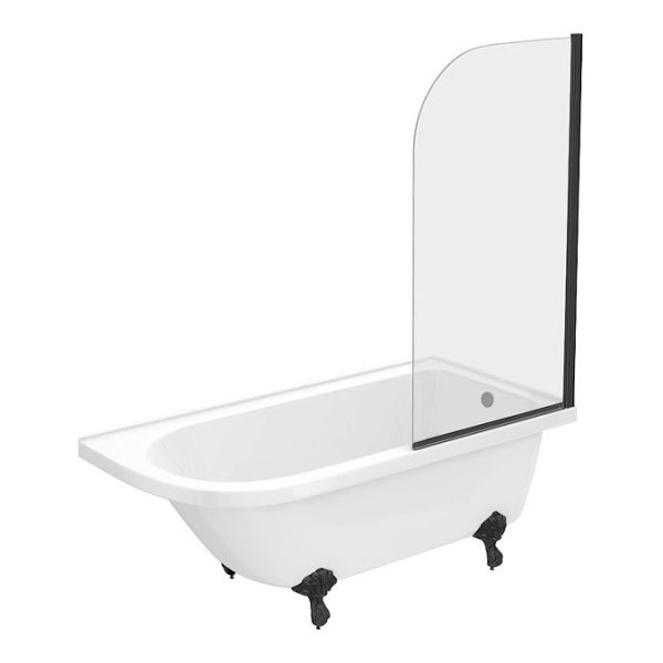 Appleby 1700 Roll Top Shower Bath with Matt Black Screen + Leg Set - Image 5