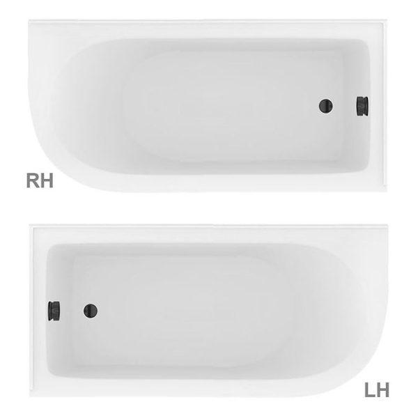 Appleby 1550 Roll Top Shower Bath with Matt Black Screen + Leg Set - Image 3