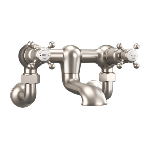 Crosswater Belgravia Crosshead Wall Mounted Bath Filler   Brushed Nickel