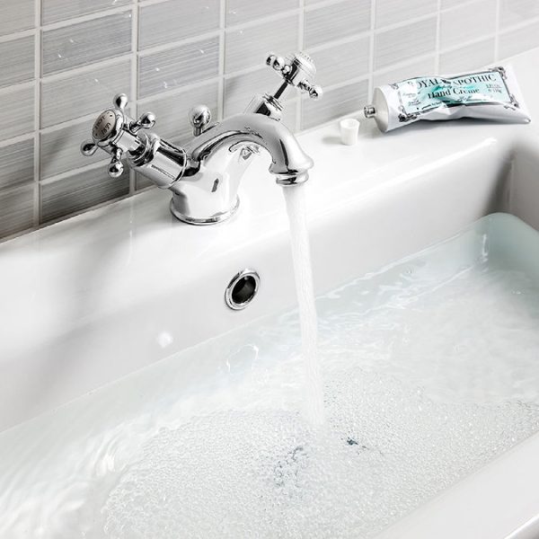Crosswater   Belgravia Crosshead Monobloc Basin Mixer Tap with Pop up Waste - Image 2