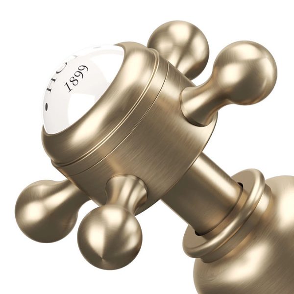 Crosswater Belgravia Crosshead Monobloc Basin Mixer Tap with Pop up Waste   Brushed Brass - Image 3