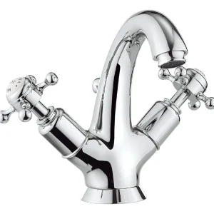 Crosswater   Belgravia Crosshead Highneck Monobloc Basin Mixer Tap with Pop up Waste