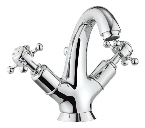 Crosswater   Belgravia Crosshead Highneck Monobloc Basin Mixer Tap with Pop up Waste