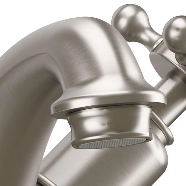 Crosswater Belgravia Crosshead Highneck Monobloc Basin Mixer Tap with Pop up Waste   Brushed Nickel - Image 2