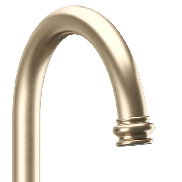 Crosswater Belgravia Crosshead Tall Monobloc Basin Mixer Tap   Brushed Brass - Image 2