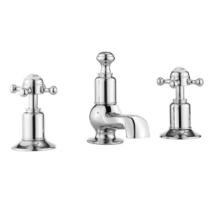 Crosswater   Belgravia Crosshead 3 Tap Hole Basin Mixer