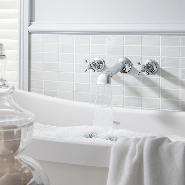 Crosswater   Belgravia Crosshead Wall Mounted 3 Hole Set Basin Mixer - Image 2