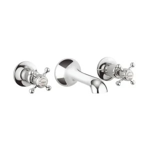 Crosswater   Belgravia Crosshead Wall Mounted 3 Hole Set Basin Mixer
