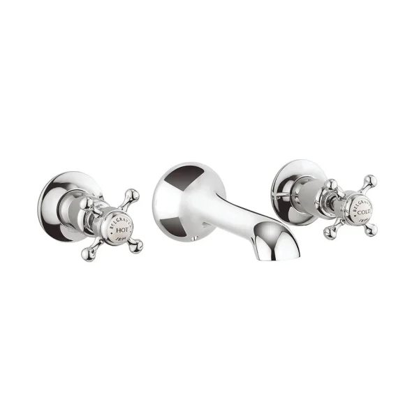 Crosswater   Belgravia Crosshead Wall Mounted 3 Hole Set Basin Mixer