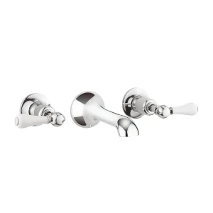 Crosswater   Belgravia Lever Wall Mounted 3 Hole Set Basin Mixer