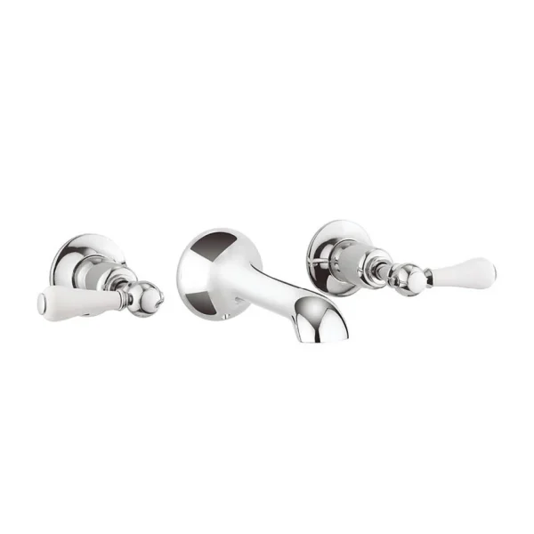 Crosswater   Belgravia Lever Wall Mounted 3 Hole Set Basin Mixer