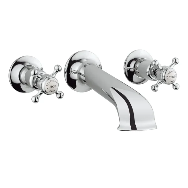 Crosswater   Belgravia Crosshead Wall Mounted Bath Spout with Stop Taps