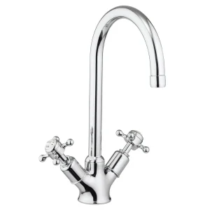 Crosswater   Cucina Belgravia Crosshead Two Handle Kitchen Mixer   Chrome