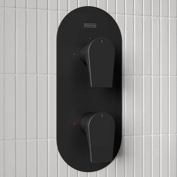 Bristan Hourglass Concealed Dual Control Shower Pack   Black - Image 4
