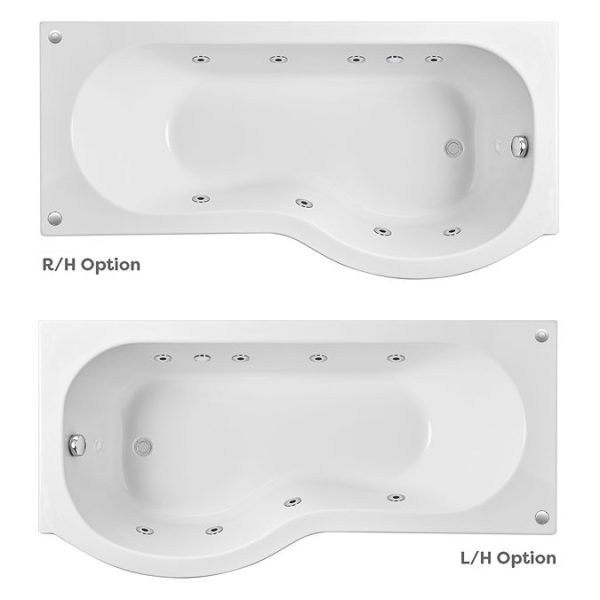 Laguna Whirlpool Spa 8 Jet P Shaped Shower Bath with Screen + Panel - Image 4