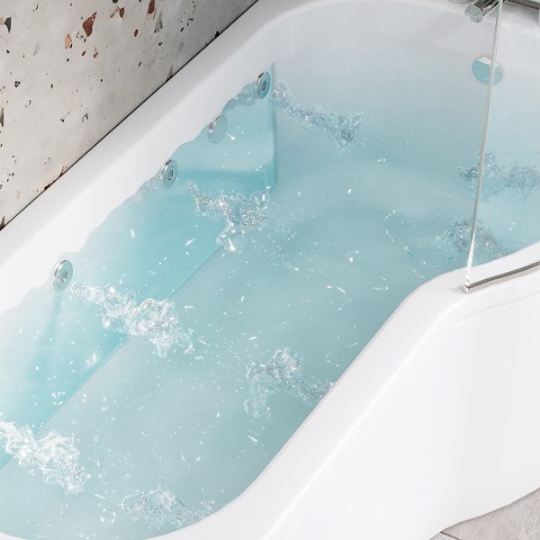 Laguna Whirlpool Spa 8 Jet P Shaped Shower Bath with Screen + Panel - Image 7