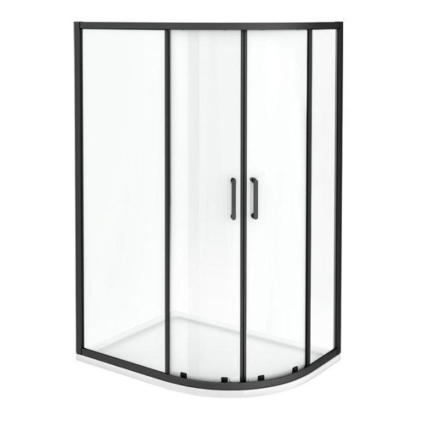 Toreno Matt Black 1200 x 800mm Offset Quadrant Shower Enclosure - Image 4