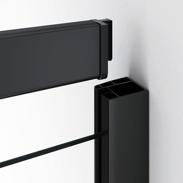 Toreno Matt Black 1200 x 800mm Offset Quadrant Shower Enclosure - Image 2
