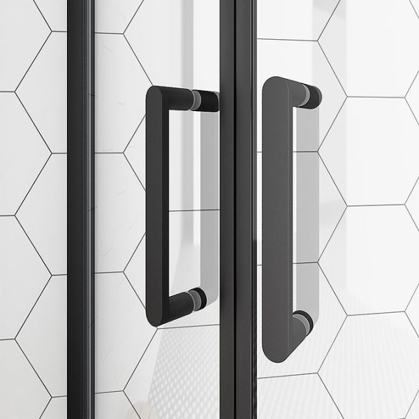 Toreno Matt Black 900 x 900mm Quadrant Shower Enclosure + Slate Effect Tray - Image 4