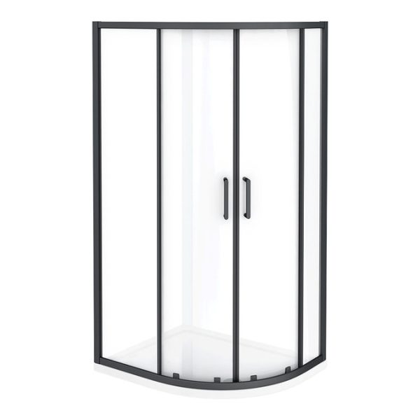Toreno Matt Black 760 x 900mm Offset Quadrant Shower Enclosure without Tray - Image 3