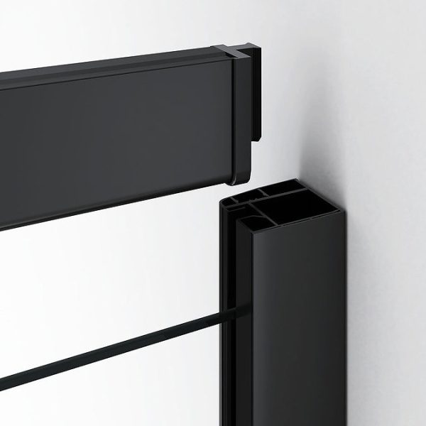 Toreno Matt Black 900 x 900mm Quadrant Shower Enclosure + Slate Effect Tray - Image 5