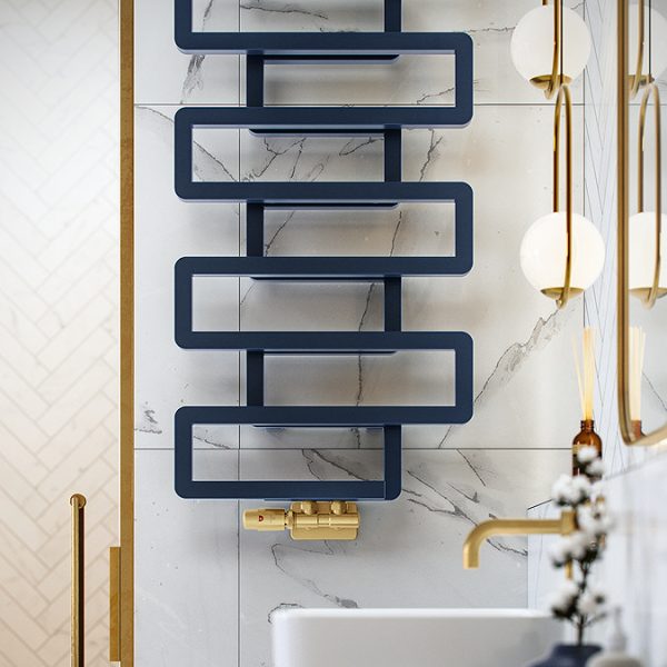 Terma Bookie Denim Blue Heated Towel Rail 1155 x 500mm - Image 4