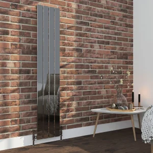 Urban Black Nickel 1600 x 300mm Vertical Single Panel Radiator   4 Bars