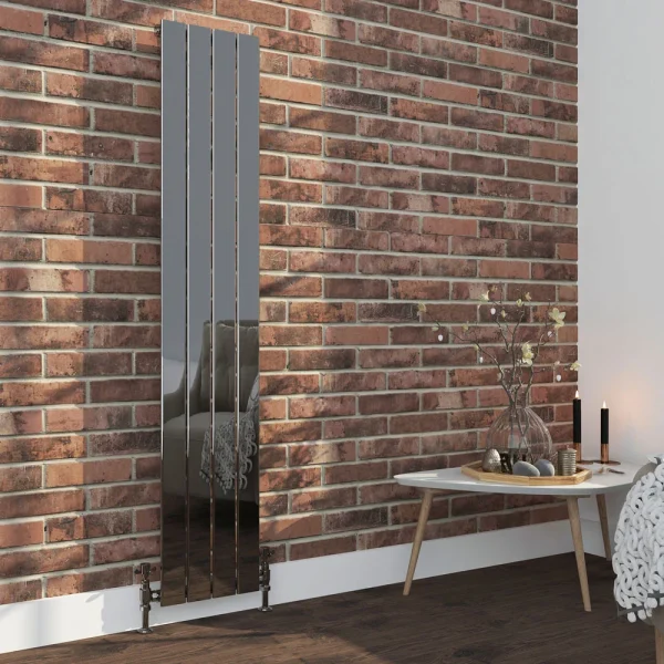 Urban Black Nickel 1600 x 300mm Vertical Single Panel Radiator   4 Bars