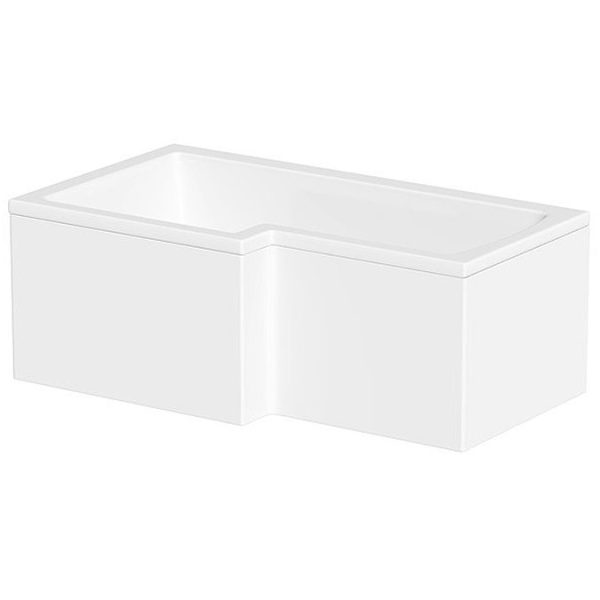 Orchard 1700 x 850mm L Shaped Left Handed Shower Bath + Acrylic Panel - Image 4