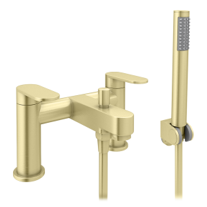 Bosa Bath Shower Mixer Tap with Shower Kit   Brushed Brass