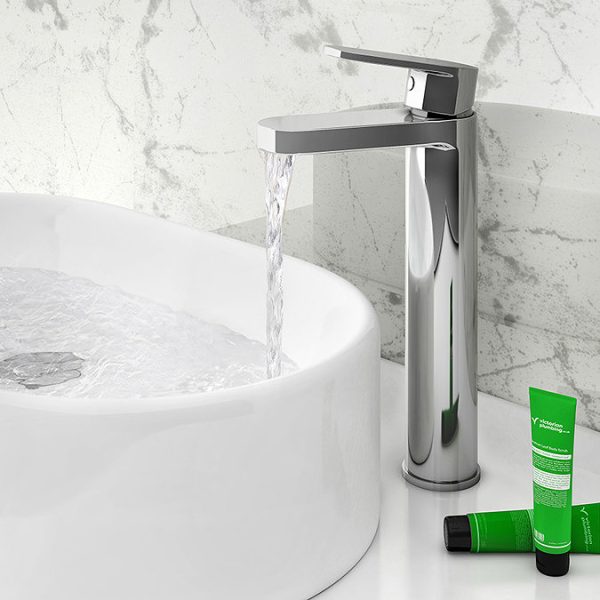 Bosa Chrome High Rise Mono Basin Mixer Tap - Image 2